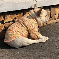 HKM-2921917 Floral Print Plush Shirt for Dogs and Cats ¨C Soft Polyester Fabric, Available in Multiple Sizes