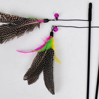 HKM-2922173 Funny Cat Feather Toy with Bell and Plush Rod, 45cm Long