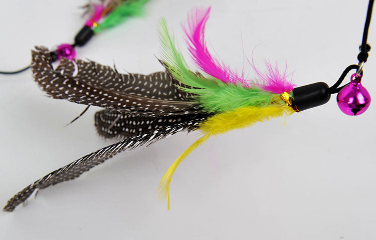 HKM-2922173 Funny Cat Feather Toy with Bell and Plush Rod, 45cm Long