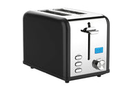HKM-292307 Compact Stainless Steel 2-Slice Electronic Bread Toaster with Grilling Function