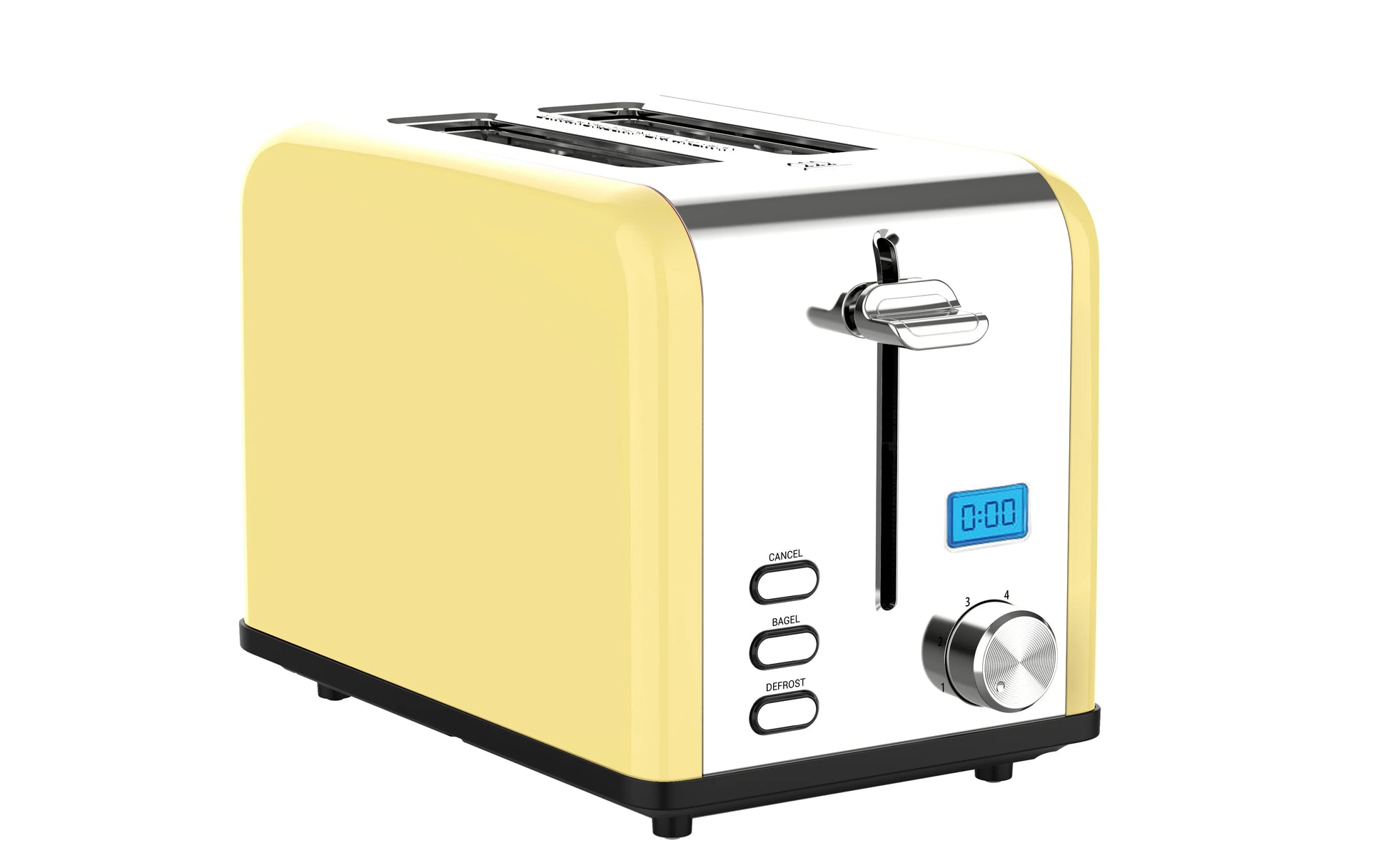 HKM-292307 Compact Stainless Steel 2-Slice Electronic Bread Toaster with Grilling Function