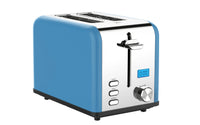 HKM-292307 Compact Stainless Steel 2-Slice Electronic Bread Toaster with Grilling Function