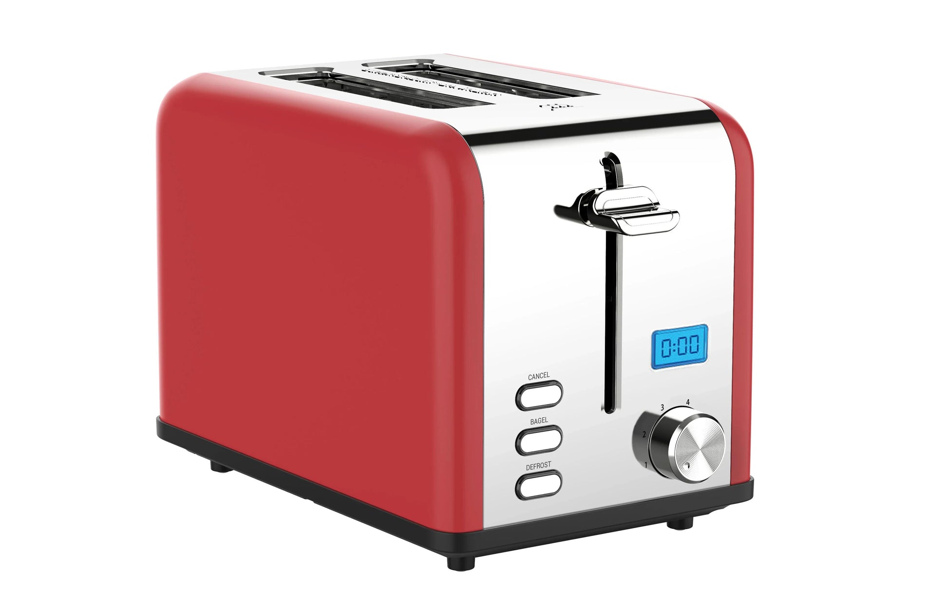 HKM-292307 Compact Stainless Steel 2-Slice Electronic Bread Toaster with Grilling Function