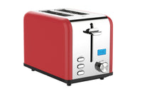 HKM-292307 Compact Stainless Steel 2-Slice Electronic Bread Toaster with Grilling Function
