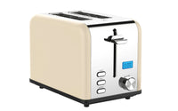 HKM-292307 Compact Stainless Steel 2-Slice Electronic Bread Toaster with Grilling Function