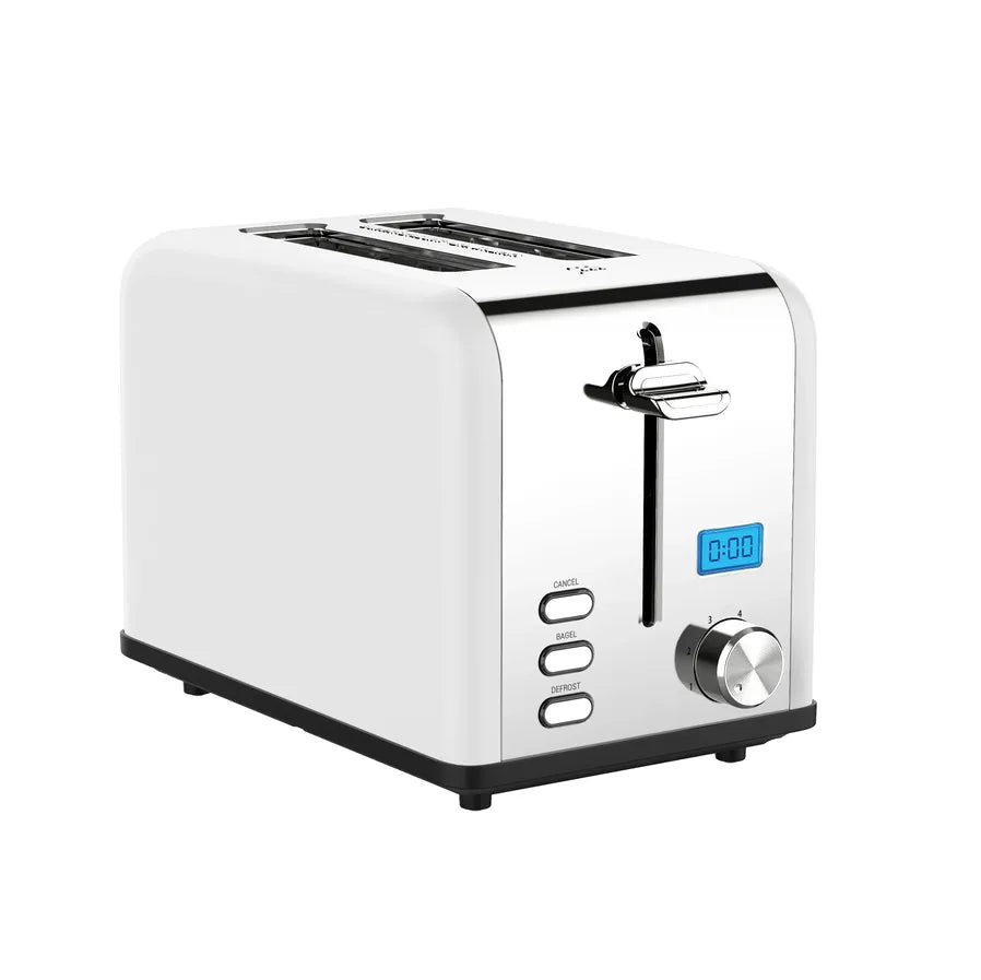 HKM-292307 Compact Stainless Steel 2-Slice Electronic Bread Toaster with Grilling Function