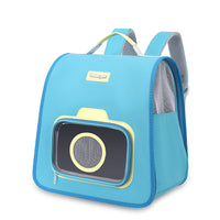 HKM-2923581 Portable Pet Backpack in Pink, Khaki, Dark Blue, and Sky Blue - Medium Hard Nylon Pet Bag