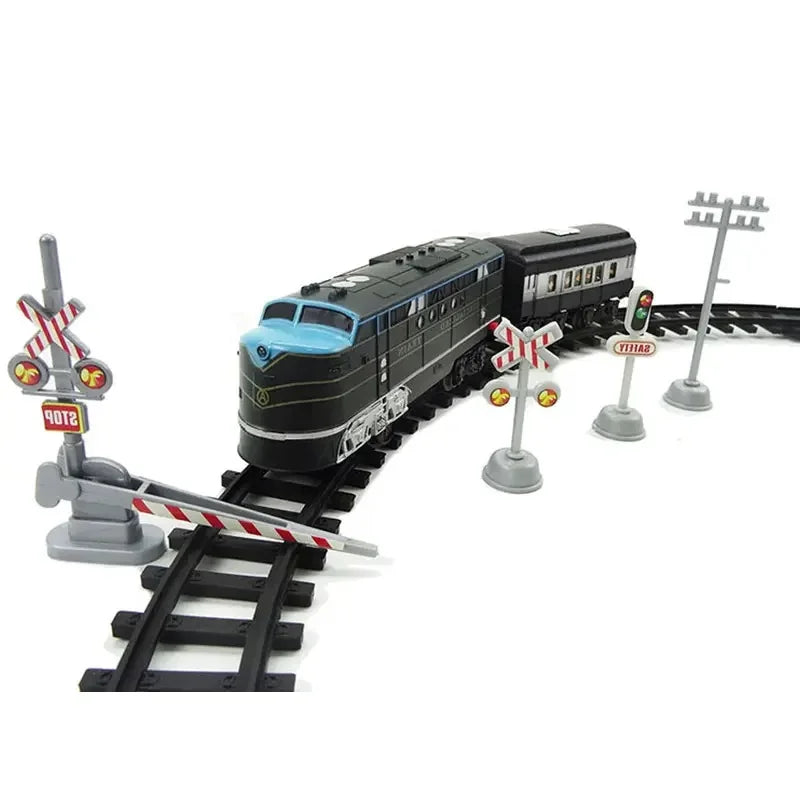 HKM-292371 Battery Operated Electric Train Track Set with Sound and Light for Kids