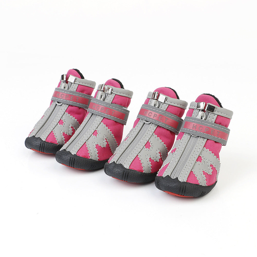 HKM-2923965 Waterproof and Wear-Resistant Dog Shoes for Outdoor Adventures - Available in Red, Black, Green, and Orange