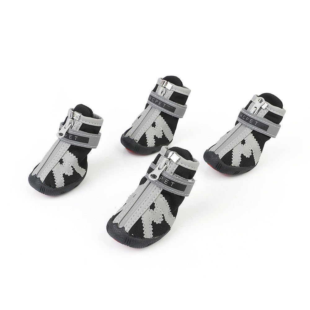 HKM-2923965 Waterproof and Wear-Resistant Dog Shoes for Outdoor Adventures - Available in Red, Black, Green, and Orange