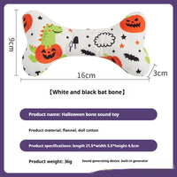 HKM-2925757 Halloween-Themed Plush Pet Bone Toy in Various Colors