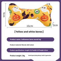 HKM-2925757 Halloween-Themed Plush Pet Bone Toy in Various Colors