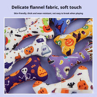 HKM-2925757 Halloween-Themed Plush Pet Bone Toy in Various Colors
