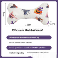 HKM-2925757 Halloween-Themed Plush Pet Bone Toy in Various Colors