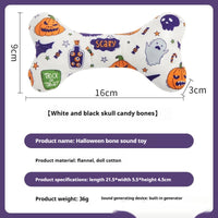 HKM-2925757 Halloween-Themed Plush Pet Bone Toy in Various Colors