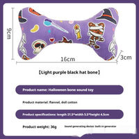 HKM-2925757 Halloween-Themed Plush Pet Bone Toy in Various Colors