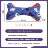 HKM-2925757 Halloween-Themed Plush Pet Bone Toy in Various Colors