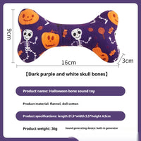HKM-2925757 Halloween-Themed Plush Pet Bone Toy in Various Colors