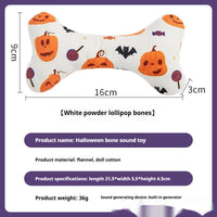HKM-2925757 Halloween-Themed Plush Pet Bone Toy in Various Colors