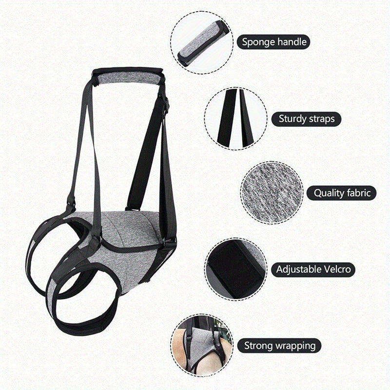 HKM-2926397 Neoprene Recovery Belt for Injured Dog's Rear Leg - Adjustable Waist and Thigh Sizes