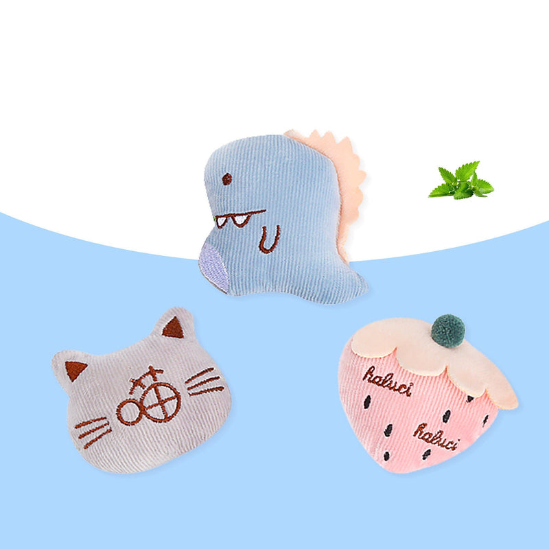 HKM-2926781 Plush Cat and Dinosaur Strawberry Toy with Catnip for Pets