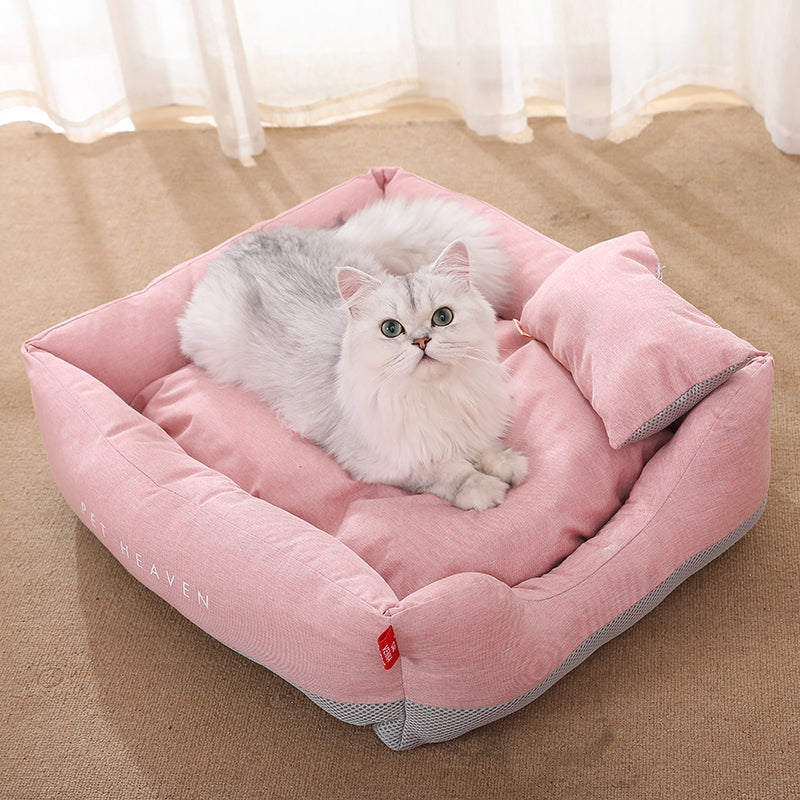HKM-2927165 Semi-Enclosed Pet Cat Nest Mat in Morandi Colors ¨C Soft Polyester and PP Cotton
