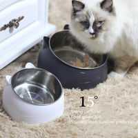 HKM-2927293 Elevated Oblique-Mouth Pet Bowl for Comfortable Eating and Easy Cleaning