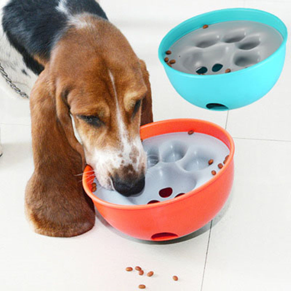 HKM-2927933 Interactive Puzzle Dog Bowl for Cats and Dogs - 21cm Diameter, Blue or Orange Color