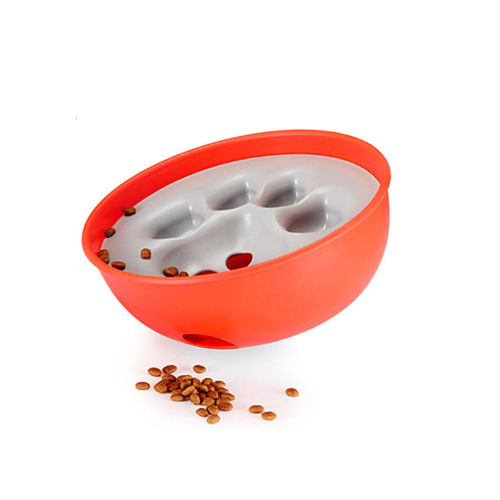 HKM-2927933 Interactive Puzzle Dog Bowl for Cats and Dogs - 21cm Diameter, Blue or Orange Color