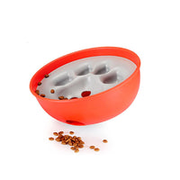 HKM-2927933 Interactive Puzzle Dog Bowl for Cats and Dogs - 21cm Diameter, Blue or Orange Color