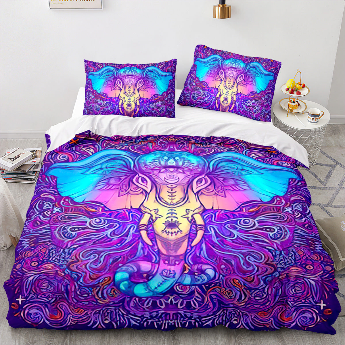 HKM-292883 Elephant Series Striped Quilt Cover Set - Multiple Sizes Available