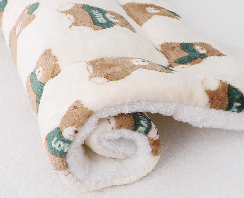HKM-2928957 Padded Flannel Dog Mat for Comfort and Warmth in Various Cute Patterns