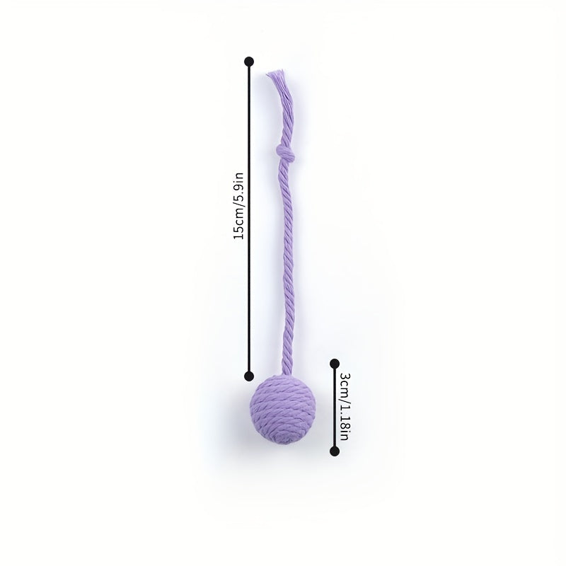 HKM-2930365 Interactive Cat Toy Ball with Rope and Bell for Kittens