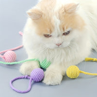 HKM-2930365 Interactive Cat Toy Ball with Rope and Bell for Kittens