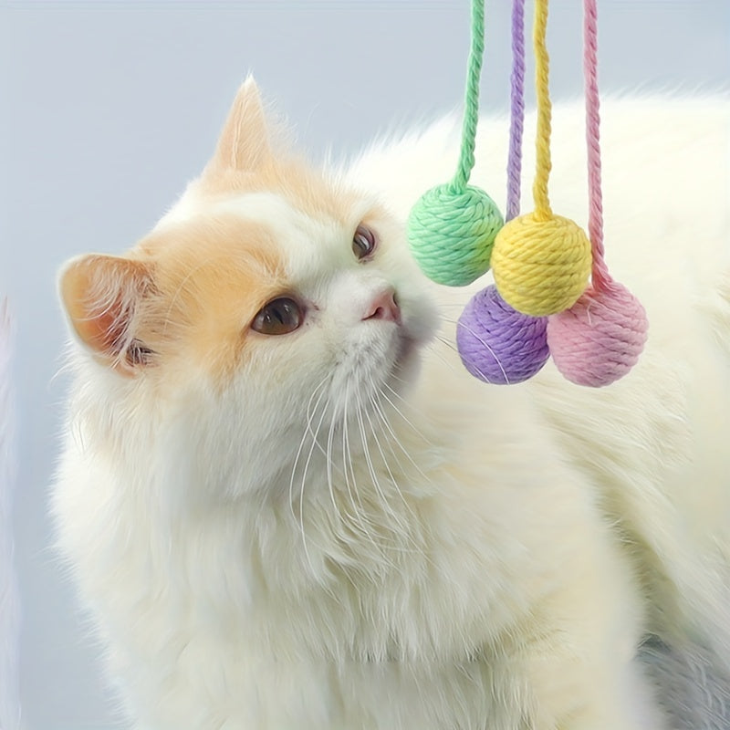 HKM-2930365 Interactive Cat Toy Ball with Rope and Bell for Kittens