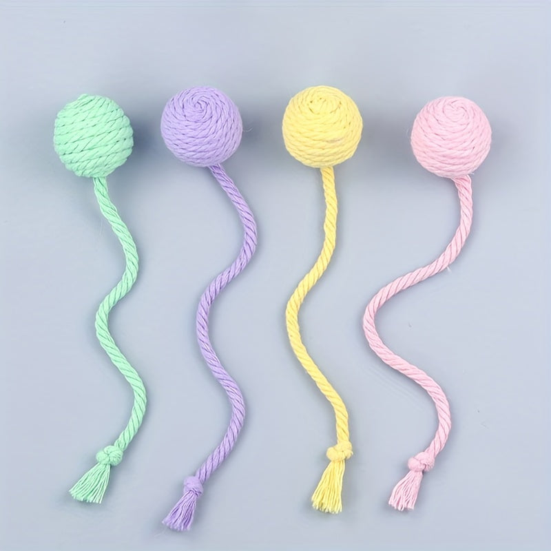 HKM-2930365 Interactive Cat Toy Ball with Rope and Bell for Kittens