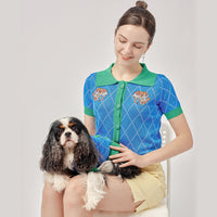 HKM-2930877 Blue Tiger Patterned Cotton Dog Sweater Cardigan for Pets in Various Sizes