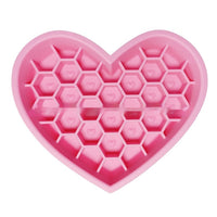 HKM-2933053 Honeycomb Heart-Shaped Edible Silicone Dog Bowl - Easy to Clean and Durable