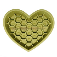 HKM-2933053 Honeycomb Heart-Shaped Edible Silicone Dog Bowl - Easy to Clean and Durable