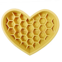 HKM-2933053 Honeycomb Heart-Shaped Edible Silicone Dog Bowl - Easy to Clean and Durable