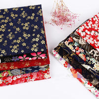 HKM-293395 Handmade Cotton Kimono Fabric with Cherry Blossom Print - Soft, Thick, and Elegant 150cm Width
