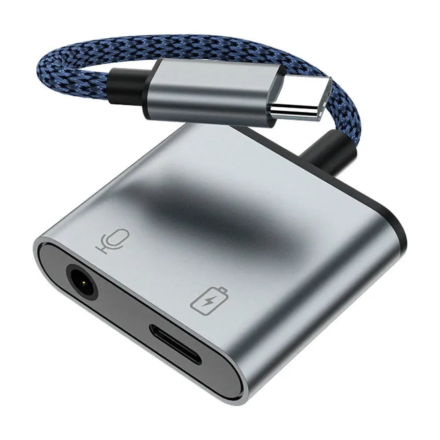 HKM-293459 USB-C to 3.5mm Headphone Jack Adapter with Type-C Charging Support for Samsung S20 and iPad Pro