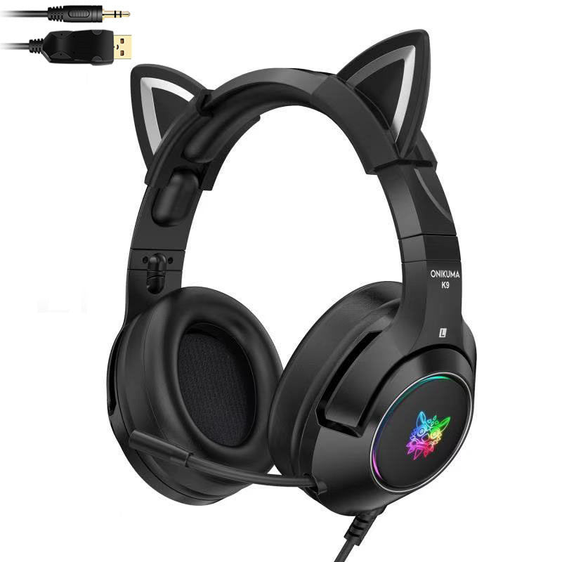 HKM-293587 Luminous Wired Headset with Microphone for Gaming and Audio Use