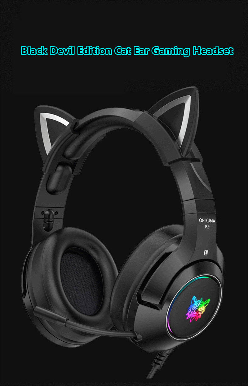 HKM-293587 Luminous Wired Headset with Microphone for Gaming and Audio Use