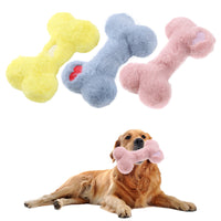 HKM-2936125 Interactive Love Bone Plush Dog Toy for Dental Health and Chewing Fun