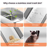 HKM-2936509 Large Anti-Odor Fully Enclosed Stainless Steel Litter Box in Light Gray, Dark Gray, and Black