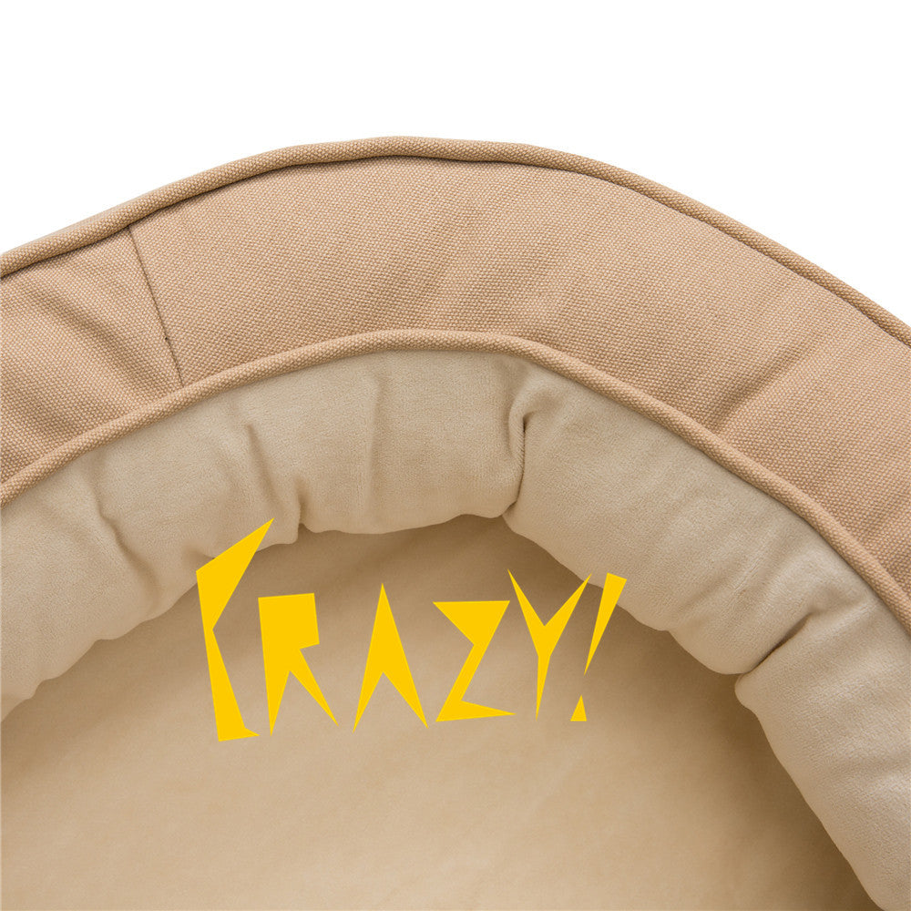 HKM-2936893 Orthopedic Waterproof Dog Kennel - Removable & Washable for All Seasons, Available in Khaki (M, L, XL)
