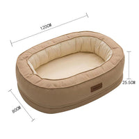 HKM-2936893 Orthopedic Waterproof Dog Kennel - Removable & Washable for All Seasons, Available in Khaki (M, L, XL)