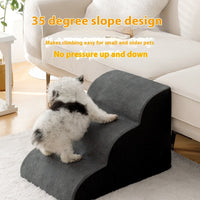 HKM-2937021 Wooden Pet Stairs for Dogs - Removable and Washable Bed Steps