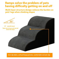 HKM-2937021 Wooden Pet Stairs for Dogs - Removable and Washable Bed Steps
